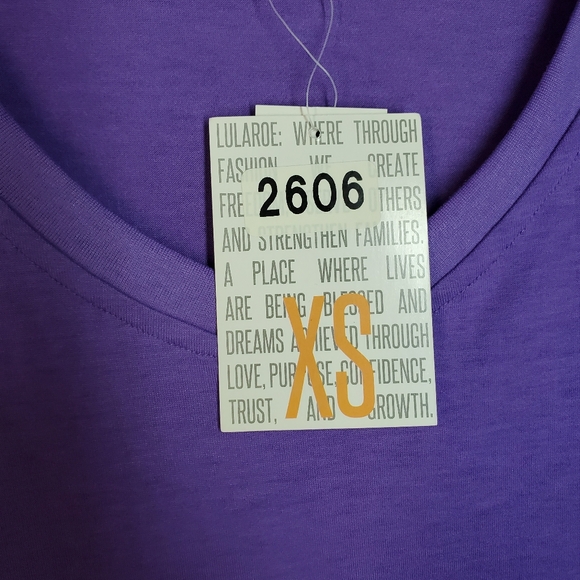 NWT 2 piece LulaRoe Christy T Purple and Navy.  Size XS - Picture 2 of 9
